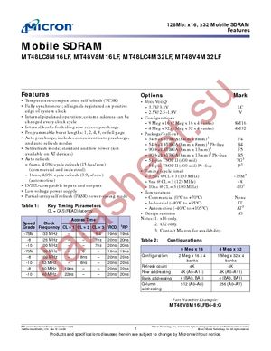 MT48V4M32LFF5-8 IT:G TR datasheet  